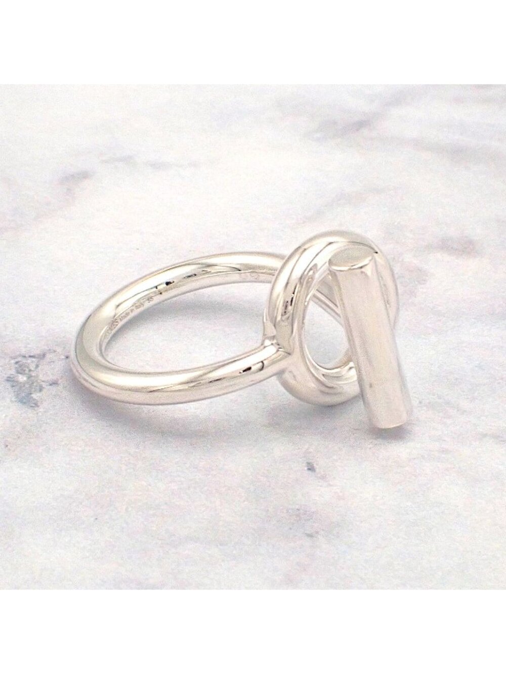 Hermes Echappee MM Chaine D'ancre Actual Ring 925 Sterling Silver Stamp